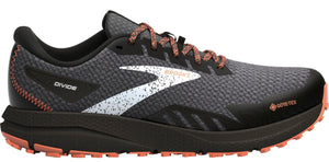 Brooks Divide 4 GTX Waterproof Gore-Tex Men's Trail Running Shoes Black / Firecracker/Blue