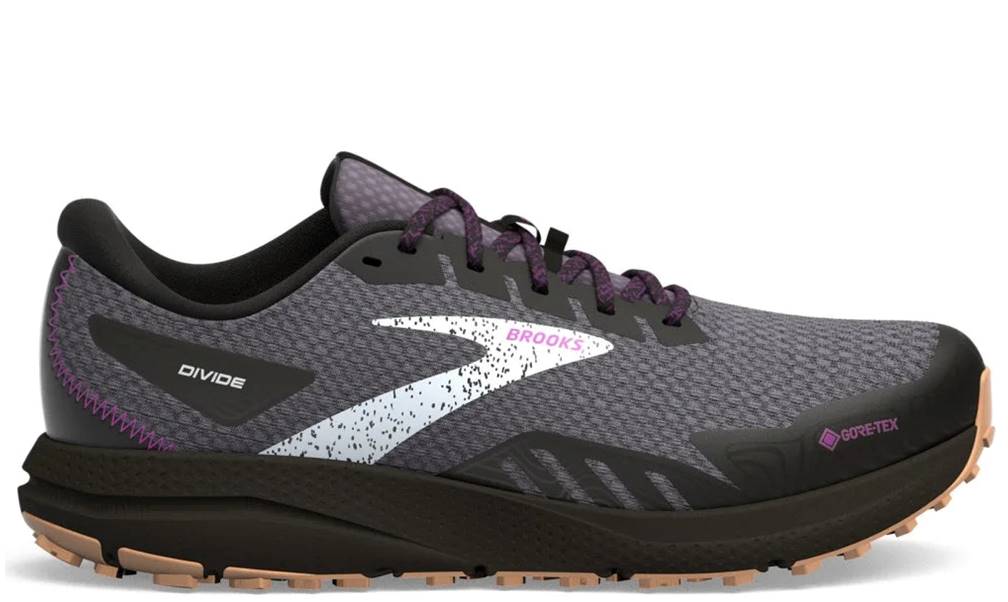 Brooks Divide 4 GTX Waterproof Gore-Tex Women's Trail Running Shoes Black / Blackened Pearl / Purple