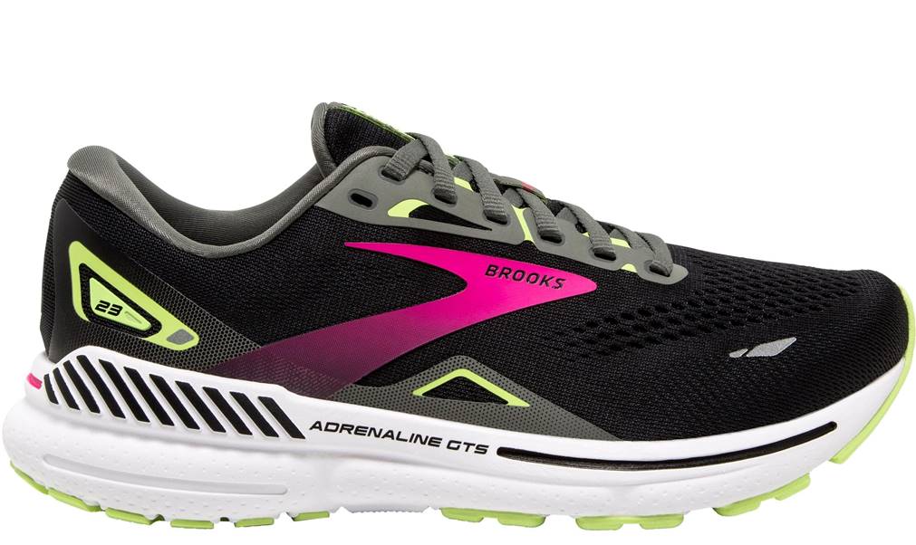 Brooks Adrenaline GTS 23 Wide Fit (D width) Women's Running Shoes Black/Gunmetal/Sharp Green