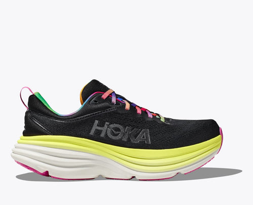 Hoka Bondi 8 Men's Running Shoes Black / Citrus Glow