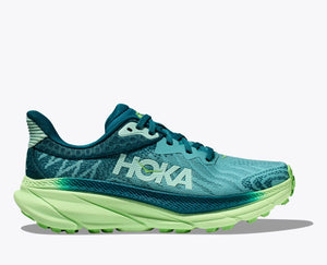 Hoka Challenger 7 Women's Trail Running Shoes Ocean Mist / Lime Glow