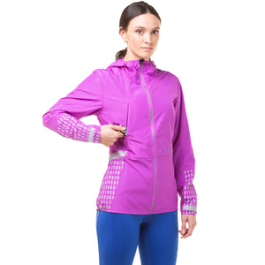 Ron Hill Tech Afterhours Women's Running Jacket. Thistle / Cobalt / Reflective