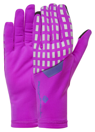 Ronhill Afterhours Running Gloves. Thistle / Cobalt / Reflective