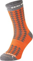 Sealskinz Hilgay Single Layer Mid Length Merino Running Socks Orange