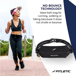 FITLETIC Mini Sport Belt, Black / Silver