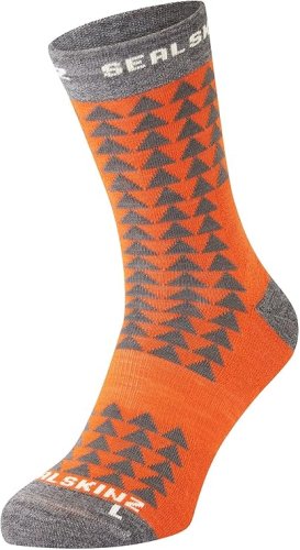 Sealskinz Hilgay Single Layer Mid Length Merino Running Socks Orange