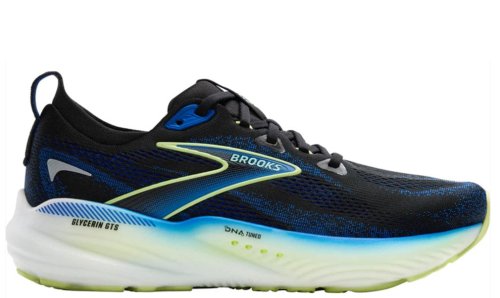Brooks Glycerin GTS 22 Men's Running Shoes Black / Cobalt / Neo Yellow