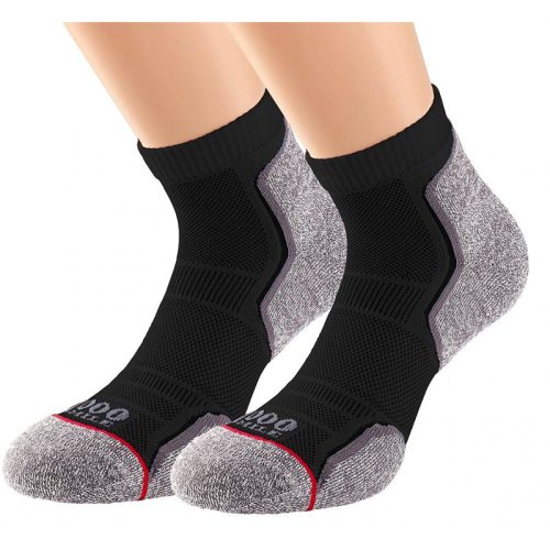 1000 Mile Repreve Run Anklet Running Socks Men's Black